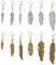 GOMAKERER 36 Stück 12 Stile Feder Reißverschluss Pull Charms, tibetischer Stil Legierung Reißverschluss Anhänger gemischte Farbe Pull Zipper Pull Dekoration Ersatz Reißverschluss Pull für Tasche