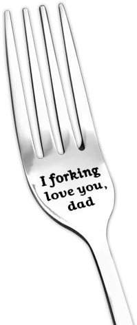 Funny Gifts for Daddy Dad I Forking Love You Fork from Son Daughter, Birthday Christmas Gifts for Dad Father Engraved Dinner Forks for Men Daddy Love You Gift