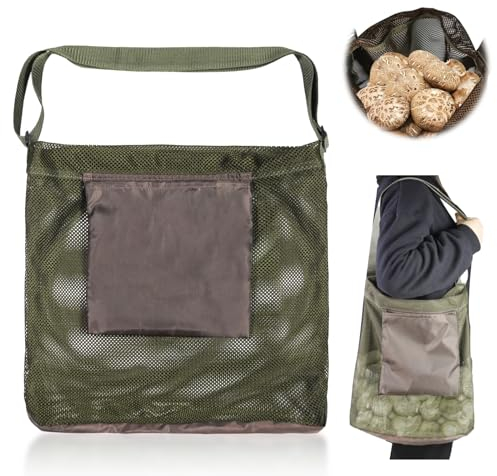 Pilzjagd Tasche, Pilzsammeltasche Pilz Futtertasche Pilzjagtasche Pilz-jagdtasche Pilzsammler Tasche Faltbar Verstellbarer Schultergurt, für Camping, Reisen, Wandern, Wildnis, Einkaufen
