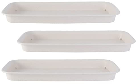 Operitacx 3 Pack Plastic Plant Saucer Drip Trays, 8.25 X 3.34 Inches Rectangular Strong Plastic Plant Pot Saucers, Plant Water Catcher Tray Drainage Tray for Flower Indoor and Outdoor Various Plants