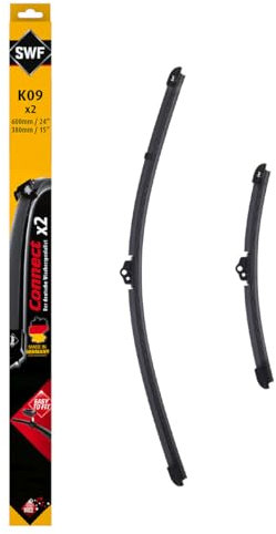 SWF Connect Wischer – K09 – Kit Aus in Deutschland Hergestellten Flachbalkenwischern Für Optimale Wischleistung 600mm/380mm – Vorne – 2er-Set