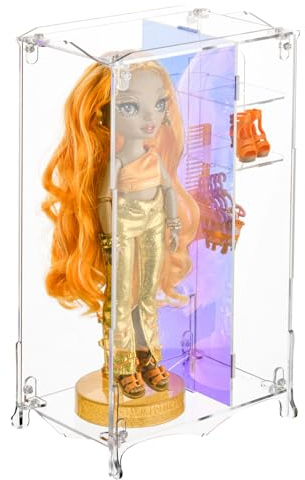Beautyflier Acryl-Vitrine für Rainbow High Fashion Puppe, Meena Fleur, klare, staubdichte Displaybox, Sammlerstück-Vitrine für Rainbow High Fashion Puppe und Zubehör (nur Box), 008-H004