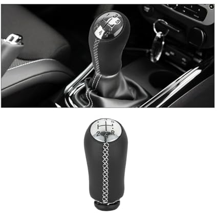 CGEAMDY Auto Schaltknauf Universelle, Leder Manueller Schaltknauf Auto Schaltknauf Handball, Auto Getriebekopf Für Manuelles Schaltgetriebe Kraftfahrzeuge(Weiß)