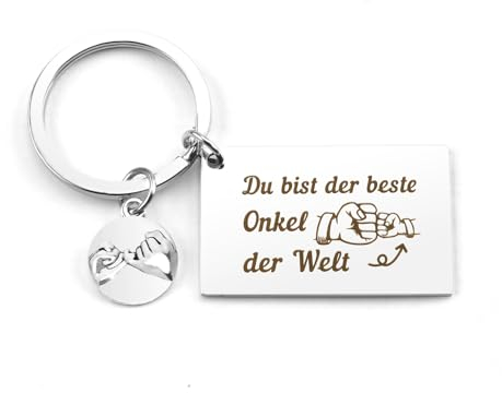 QONCV Onkel Geschenk, Bester Onkel der Welt Geschenke Vatertagsgeschenk Schlüsselanhänger Weihnachten Geschenk für Onkel Geburtstag von Nichte Neffe