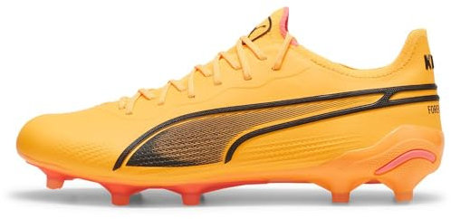 PUMA King Ultimate FG/AG Football Boots EU 46 1/2, Sun Stream Black Sunset Glow, 46.5 EU