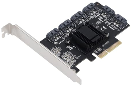 PCI-E SATA-Erweiterungskarte, 6 Ports, PCIe X4 auf SATA 3, Erweiterungs-Controller-Adapterkarte, Plug-and-Play, PCIe 3.0 X4 auf SATA 3-Adapterkarte für Computer (TXB119 Einreihig)