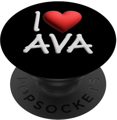 I Love Ava Name personalisiertes Herz für Mädchen und Frauen PopSockets mit austauschbarem PopGrip