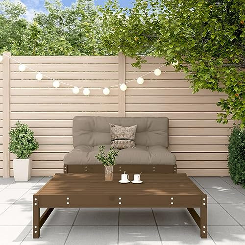 Lauuoeriau Sitzgruppe für den Außenbereich, 2-teiliges Garten-Lounge-Set, Braun, Massivholz, Kiefer
