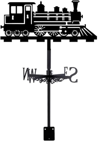 SUPERDANT Zug Wetterhahn Zug Metall Windrichtungsanzeiger Schwarz Wetterfahne Gartenkunst Dekor Für Dachindikatoren Wetterfahnen Für Garten Im Freien Bauernhof Scheunen Garten Patio Dekor