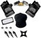 Matsizen Kunai Kunai Cosplay Set, Kunai Stirnband Set,1 Schwarzes Konoha-Stirnband, 3 Kunai-Kunststoffe, 1 SpielzubehöR, 1 Maske, 2 Handschuhe, 3 Ringe, 2 Aufkleber