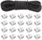 Cordone di Gomma da 8 mm x 10 m, Corda di Espansione con 20 Clip, Cordone di Gomma Elastico Nero per Teloni di Rimorchio, Campeggio, Teloni di Vela