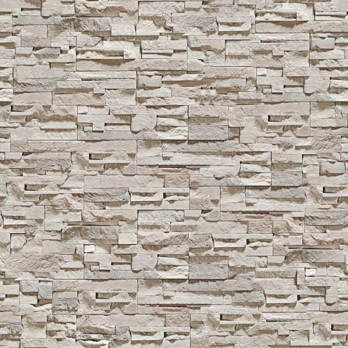 ANLIKY-Pro Stone Self Adhesive Wallpaper Light Rock Texture Peel and Stick Contact Paper, 44X600CM, Light and Shadow Effect Removable Decorative Film for Wall Cabinet Furniture Decal