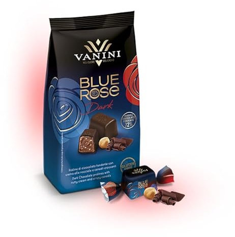 Vanini Blue Rose Dark Confezione Praline di Cioccolato Fondente 120g [Singola Confezione]