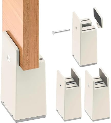 Lot de 4 rehausseurs de meubles de 10 cm - Réglables - Avec pince à vis - Pour canapé, table et lit - Pour meubles de 10 à 37 mm de large