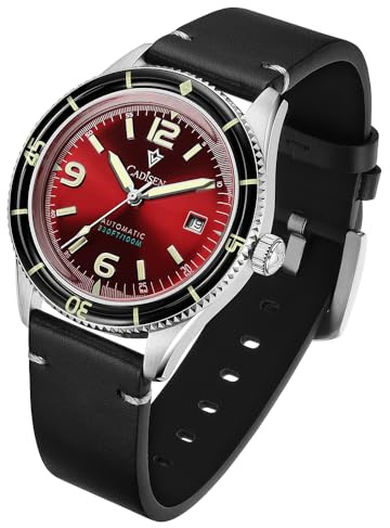 CADISEN Automatik Uhr Herren Mechanische Wasserdicht Beiläufig Unternehmen Ledergürtel