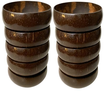 VIE Kokosnussschale, groß, 13–15 cm Durchmesser, 10 Stück