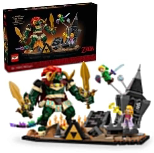 LEGO The Legend of Zelda Ocarina of Time – The Final Battle - Model Kit for Adults w/Ganon Figure & 3 Minifigures incl. Link - Gaming Room Decor - DIY Gift for Fans - 77093