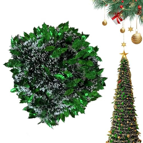 Albero Di Natale Artificiale, Decorazione per Giardino da 1.5 Metri, Albero Di Natale Finto Pieghevole Per Giardino Terrazzo Soggiorno Decorazioni Festive Invernali