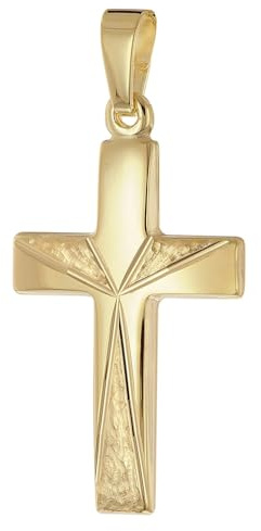 trendor Kreuz-Anhänger Gold 333 (8 Karat) 21 mm 21157 | wunderschönes Schmuckstück für Damen und Herren, elegante Geschenkidee