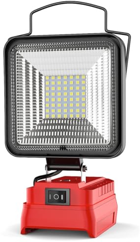 Akku Lampe für Einhell PXC 18V Akku(Ohne Akku)48W 4800LM 56 Led | Arbeitsleuchtemit 2 USB, Baustellen Lampe für Camping, Autoreparaturen