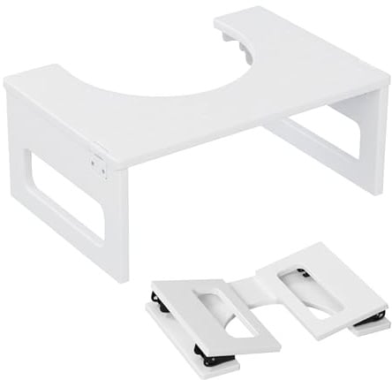 Relaxdays Toilettenhocker, klappbar, Hocker Toilettengang, Erwachsene, Bambus, rutschfest, HBT: 18x43x27,5 cm, Farbwahl