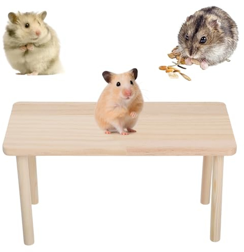 DOPENSPI Cachette Polyvalente Pour Hamster Et Tunnel D'Exploration, Maison De Hamster Avec Échelle D'Escalade En Bois, Accessoire Pour Gerbille, Souris, Petits Animaux De Compagnie