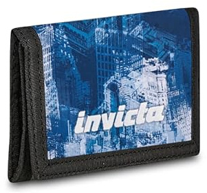 Invicta Portafoglio a strappo, Blu, 3 ante, Tasche: Scomparti interni portatessere e portabanconote, Portamonete con zip, Accessori, Ragazzo, Ragazza