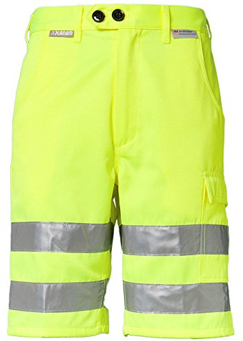 Planam 2014060 Herren Warnschutz Shorts Uni, gelb, Größe 60