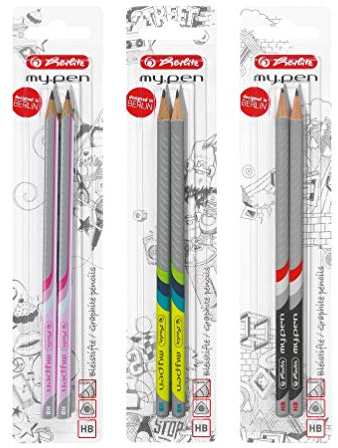 Herlitz 10786952 Bleistift my.pen HB, 2 Stück, sortiert