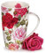 DUNOON henley tasse en forme de motif rOSES