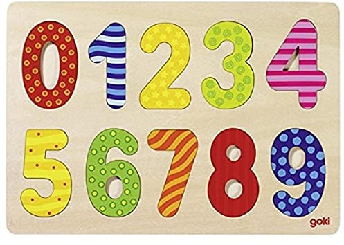 Goki 57574 - Einlegepuzzle - Zahlen 0-9
