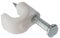 ForgeFix Cable Clips - Round | 5-6mm | White Plastic Clip, Zinc Plated Nail | Box 100