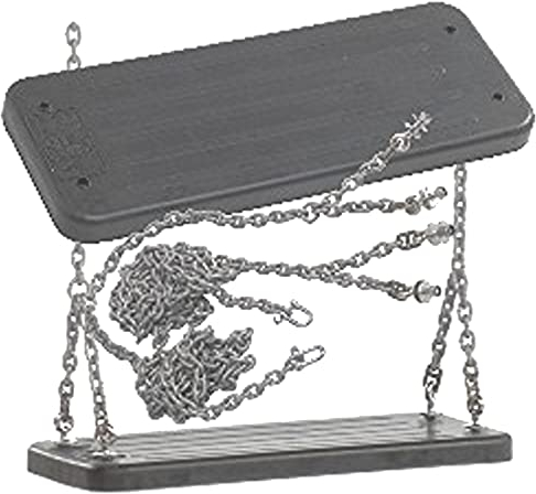 Schaukelsitz aus Gummi mit Kette 2,50m GRAU bis 100 kg belastbar