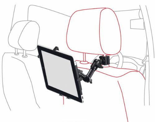 Infuu Holders Stabile Kopfstützen-Halterung aus Metall für iPad 1 2 3 4 Air Mini/Samsung Galaxy Tab Note/Tablet-PC KFZ Auto Stange universal 007