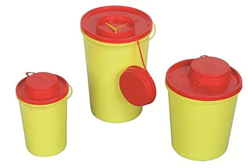 AMPRI 10er Pack Einwegbehälter, 2 Liter, Gelb, Kunststoff, Entsorgungsbehälter, Sharpsentsorgung, 2860199031