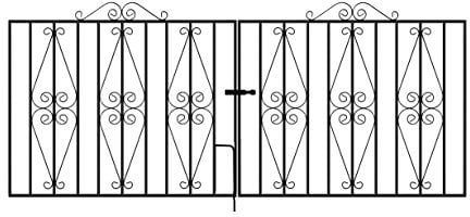 STIRLING Driveway Gates 2438mm (8ft) GAP x 914mm High Galvanised Wrought Iron Metal gate ST13ZP