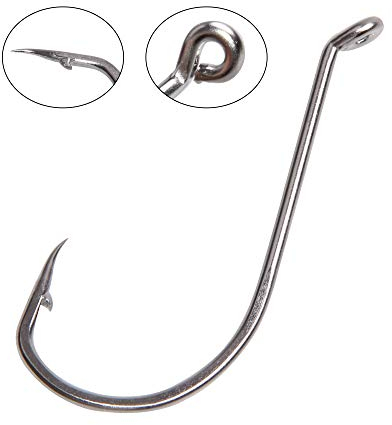 Shaddock Fishing 30stk Großer Spiel Angelhaken Edelstahl Schnabel Oktopus Haken Salzwasser Kreis Haken, Größe: 1/0-9/0 (6/0-30stk)