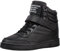 wealsex Basket Montante Compensées Femme Scratch Lacets PU Cuir Chaussure Mode Confort (Noir,40)