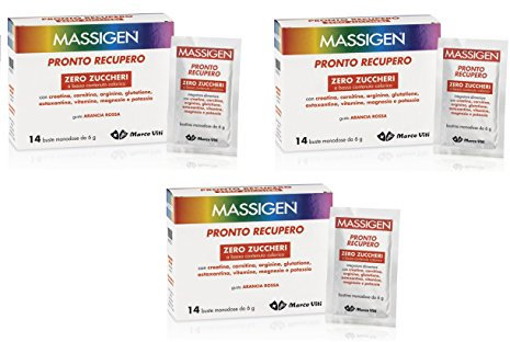 3 MASSIGEN PRONTO RECUPERO SENZA ZUCCHERO 14 BST MAGNESIO E POTASSIO Integratore combatte l'affaticamento senza glutine, lattosio, coloranti