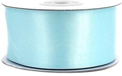 Doppelseitiges Satinband 38mm x 20m Rolle - FARBAUSWAHL in 6/10/25/38mm - farbecht & waschbar - Schleifenband für Hochzeit - Geschenkband zum Verpacken Dekorieren Basteln - Hellblau 311
