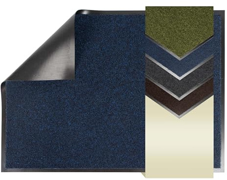 Primaflor Schmutzfangmatte Green & Clean | 90 x 150 cm | Blau | Aus 100 % recyceltem Polyamid, 8 mm hoch, mit Vinylrücken, Bürsteneffekt und 1,5 cm Rand; 3 Größen zur Auswahl