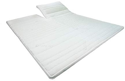 AM Qualitätsmatratzen Premium Split Gel Topper 160x200cm RG50 - Made in Germany - Atmungsaktiver Gelschaum Topper Geteilt 160x200-6cm - Splittopper 160x200 mit Lyocell Bezug & Anti-Rutsch Funktion