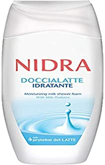NIDRA | Feuchtigkeitsspendende Duschmilch, Made in Italy, 250 ml | Mit feuchtigkeitsspendender Milch und Milchproteinen, dermatologisch getestet