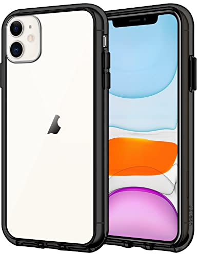 JETech Case for iPhone 11 (2019), 6.1-Inch, Shockproof Transparent Bumper Cover, Anti-Scratch Clear Back (Black)