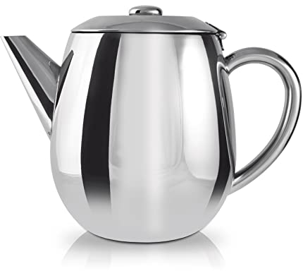 Cafe Ole EHT-017 Tetera de Acero Inoxidable, 17 Ounces, Plateado