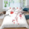 Japanese Cherry Blossom Bedding Set Smoky Mountain Print Soft Duvet Cover for Kids Boys Girls Teens Watercolour Comforter Cover(1 Duvet Cover 1 Pillow Case),Single Size