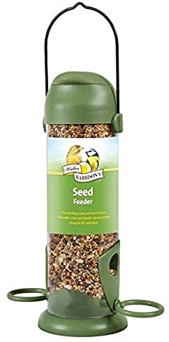 Walter Harrison's Wild Bird Flip Top Green Hanging Seed Feeder - Small - 22 cm (Pack of 1)