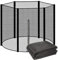 XIUWOUG Trampolin Ersatzteile für Gartentrampolin, Trampolin Netz Ø 244 306 366 427 cm füR 6/8 Stangen, Trampolin Ersatznetz Sicherheitsnetz, Reißfest, UV-Beständig,Schwarz,306 cm(10FT) 6 stangen