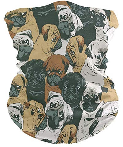 Süßes Welpen Mops Hund Gesichtsmaske Kopftuch Bandanas Stirnband Schlauchtuch Männer Frauen Kopfbedeckang Halstuch Gesichtsschal Den Sport