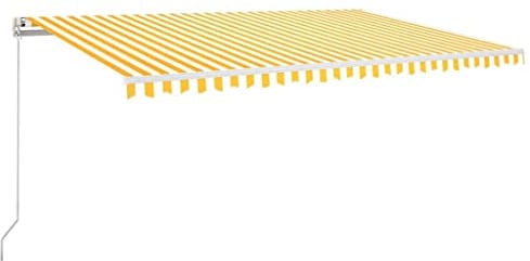 vidaXL Tenda da Sole Retrattile Automatica 500x300cm Giallo e Bianco